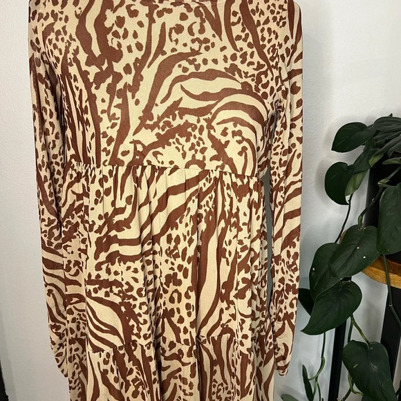 AFRM leopard print, babydoll mini dress. - Picture 7 of 7